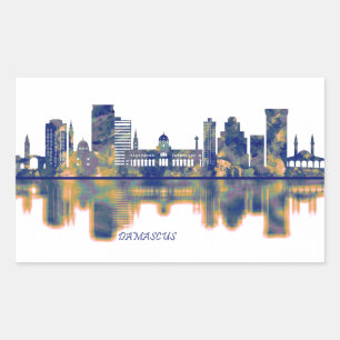 Sticker Rectangulaire Ligne de Damas