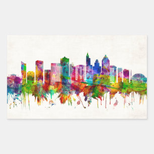 Sticker Rectangulaire Ligne de Raleigh Caroline du Nord