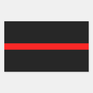 Sticker Rectangulaire Ligne rouge mince symbolique commémoratif dessus