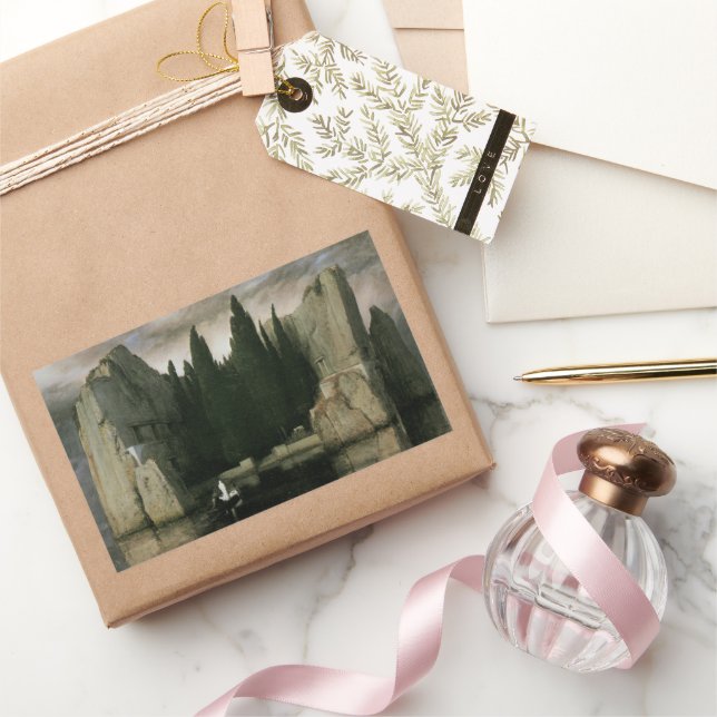 Sticker Rectangulaire L'île des morts par Arnold Bocklin, Symbolisme Art (Cadeaux)