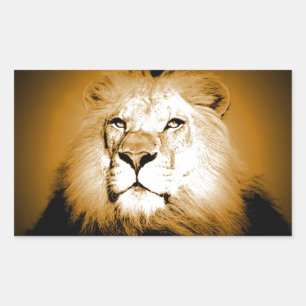 Sticker Rectangulaire Lion