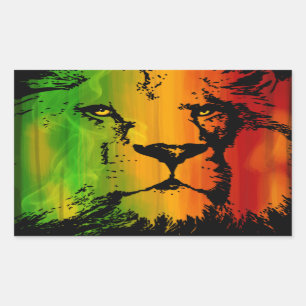 Sticker Rectangulaire Lion de Rasta