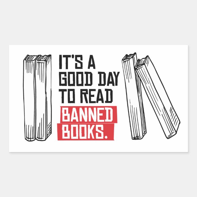Sticker Rectangulaire Lire les livres interdits (Devant)