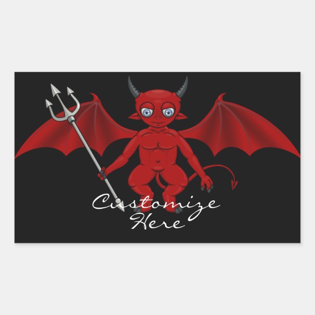 Sticker Rectangulaire Little Red Devil Thunder_Cove (Devant)