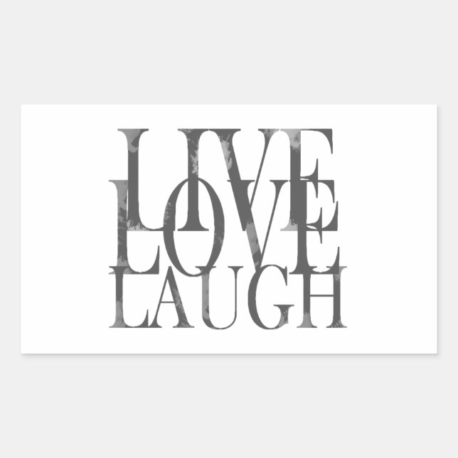Sticker Rectangulaire Live Love Laugh Cote Inspirationnelle (Devant)