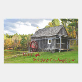 Sticker Rectangulaire Live Simply Old Mill