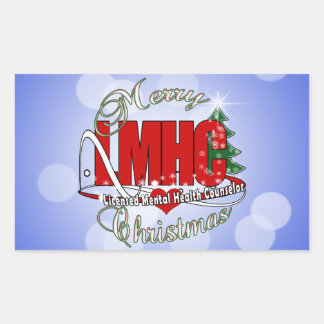 Sticker Rectangulaire LMHC CHRISTMAS Conseiller en santé mentale autoris