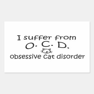 Sticker Rectangulaire L'O.C.D. Obsessive Cat Disorder