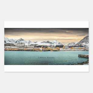 Sticker Rectangulaire Lofoten, Norvège Photographie pittoresque