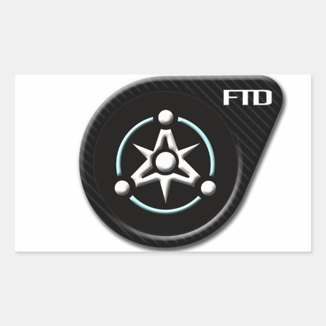Sticker Rectangulaire Logo d'autocollant de FTD (Devant)