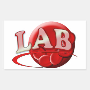 STICKER RECTANGULAIRE LOGO DE LABORATOIRE RBC CELLULES SANGUINES ROUGES
