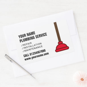 Sticker Rectangulaire logo de l'entreprise de services de plomberie prof