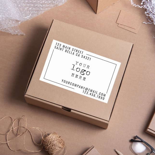 Sticker Rectangulaire Logo de l'entreprise personnalisée moderne (Créateur téléchargé)