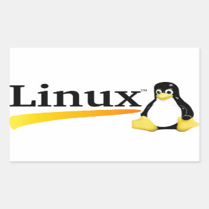 Sticker Rectangulaire Logo de Linux avec des produits de Tux