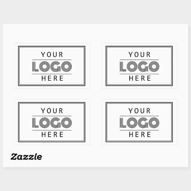 Sticker Rectangulaire Logo d'entreprise personnalisé simple Marque (Feuille)