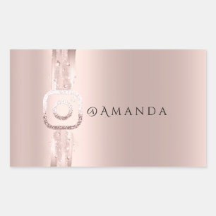 Sticker Rectangulaire Logo Instagra de Maquillage Simple Moderne
