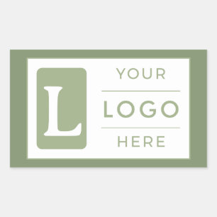 Sticker Rectangulaire Logo personnalisé moderne vert sauge Marquage de l