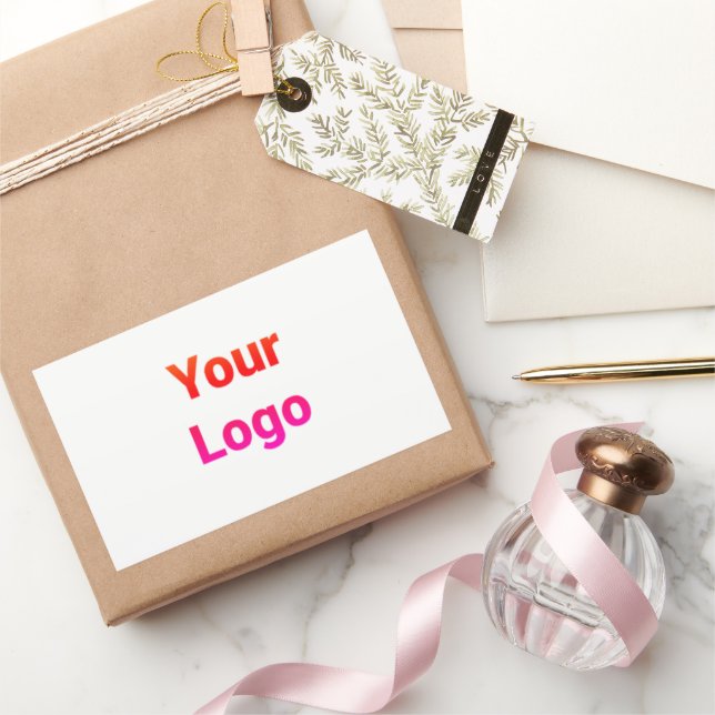 Sticker Rectangulaire Logo personnalisé simple et élégant ici société cl (Cadeaux)