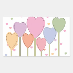 Sticker Rectangulaire Lollipops de coeur lunaire