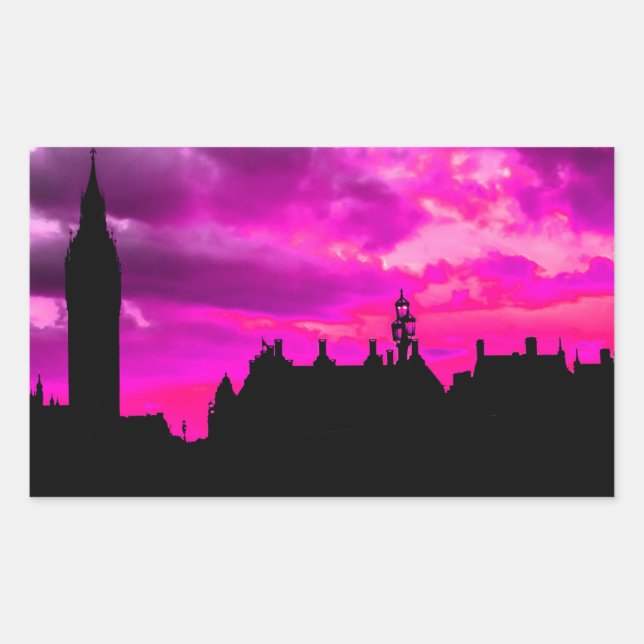 Sticker Rectangulaire Londres City Sunset (Devant)