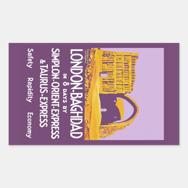 Sticker Rectangulaire Londres - Express d'Orient de Bagdad (Devant)