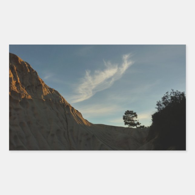 Sticker Rectangulaire Lone Torrey Pine Californie Sunset Paysage (Devant)
