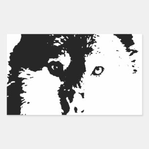 Sticker Rectangulaire Loup d'art pop