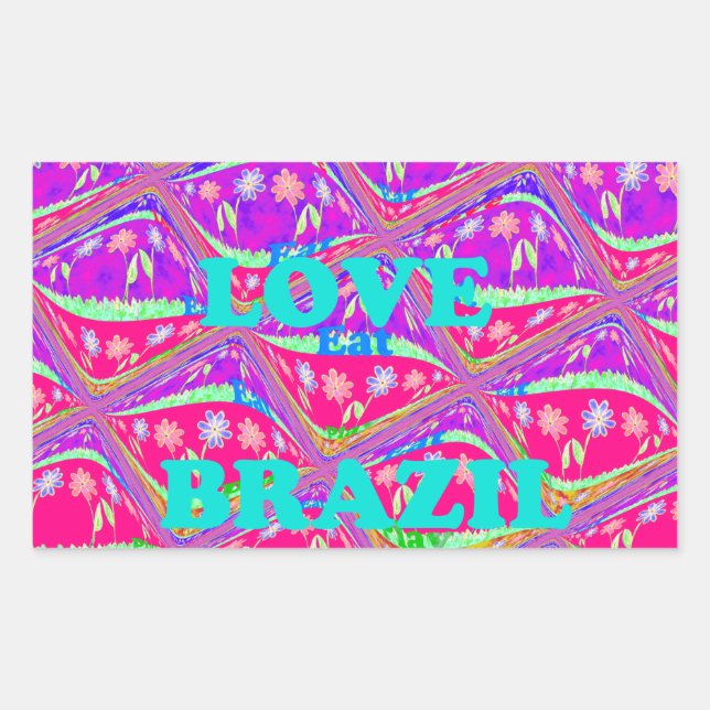 Sticker Rectangulaire Love Brazil.png (Devant)