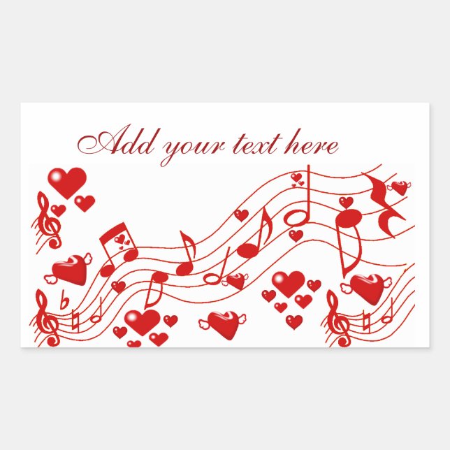 Sticker Rectangulaire Love Notes_ (Devant)