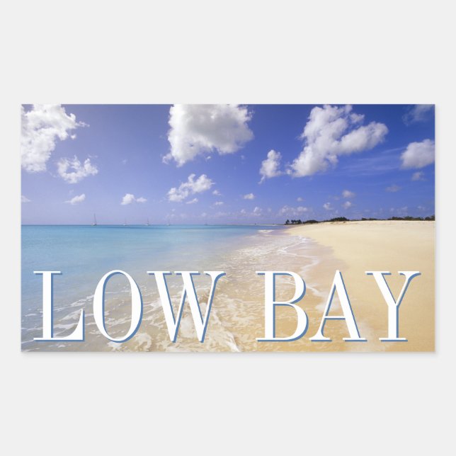 Sticker Rectangulaire Low Bay Beach, Barbuda, Antigua (Devant)