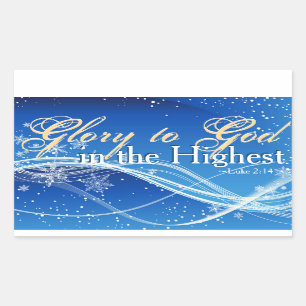 Sticker Rectangulaire Luc 2:14 "Gloire à Dieu dans le plus haut" Noël