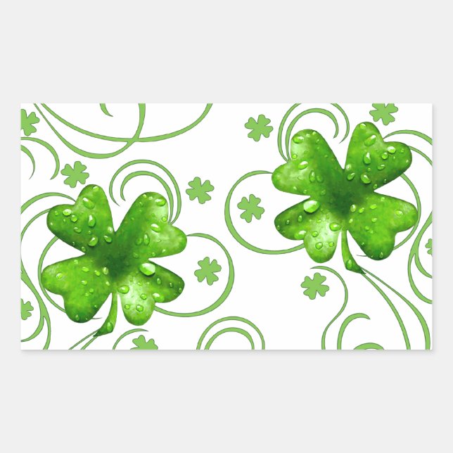Sticker Rectangulaire Lucky Shamrock Keepsaké (Devant)
