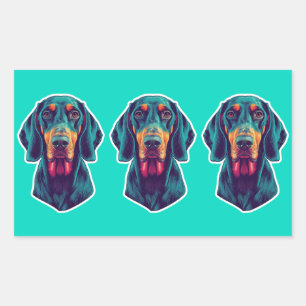Sticker Rectangulaire Lueur Loyale – Portrait Pop Art Vibrant d'un Bluet