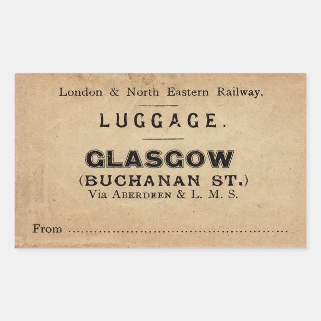 Sticker Rectangulaire Luggage Glasgow (Devant)