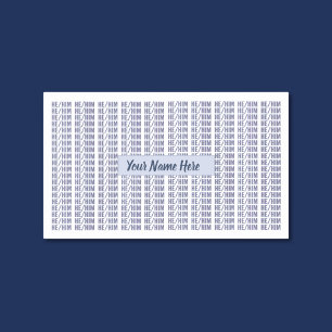 Sticker Rectangulaire Lui Pronononounes genre en bleu Répétition
