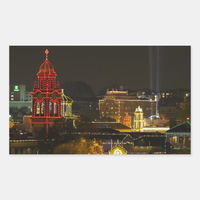 Sticker Rectangulaire Lumières de Kansas City Plaza (Devant)
