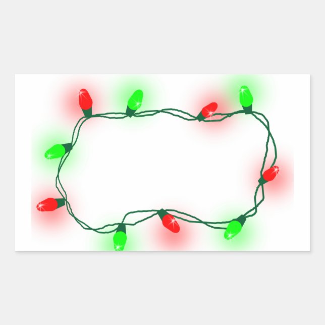 Sticker Rectangulaire Lumières de Noël (Devant)