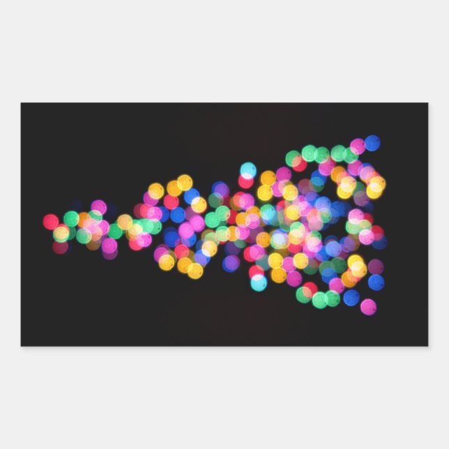 Sticker Rectangulaire Lumières de Noël floues (Devant)