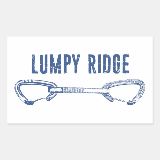 Sticker Rectangulaire Lumpy Ridge Rock Climbing Quickdraw (Devant)