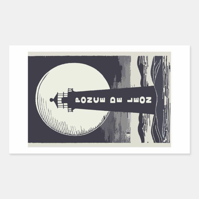 Sticker Rectangulaire Lune du phare de Ponce De Leon (Devant)