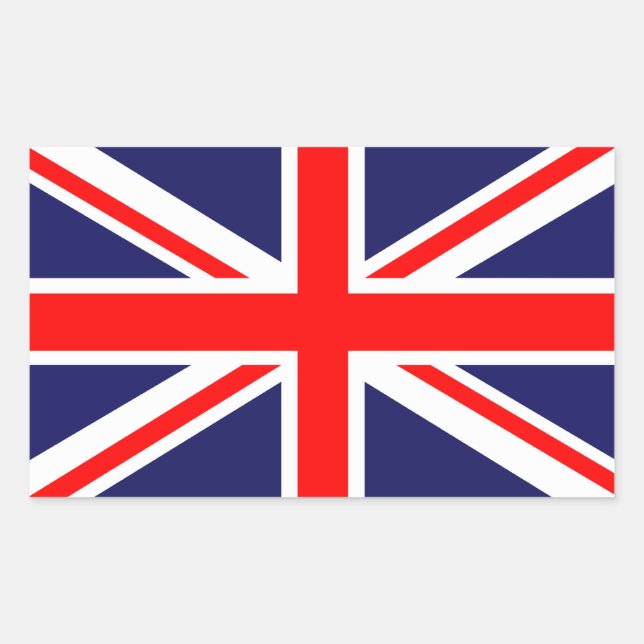 Sticker Rectangulaire L'Union Jack classique (Devant)