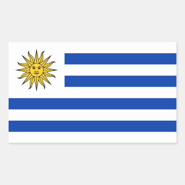 Sticker Rectangulaire L'Uruguay/drapeau uruguayen (Devant)