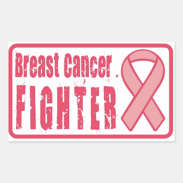 Sticker Rectangulaire Lutte contre le cancer du sein (Devant)