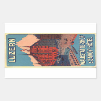 Sticker Rectangulaire Luzern Waldtatterhof et hôtel savoy