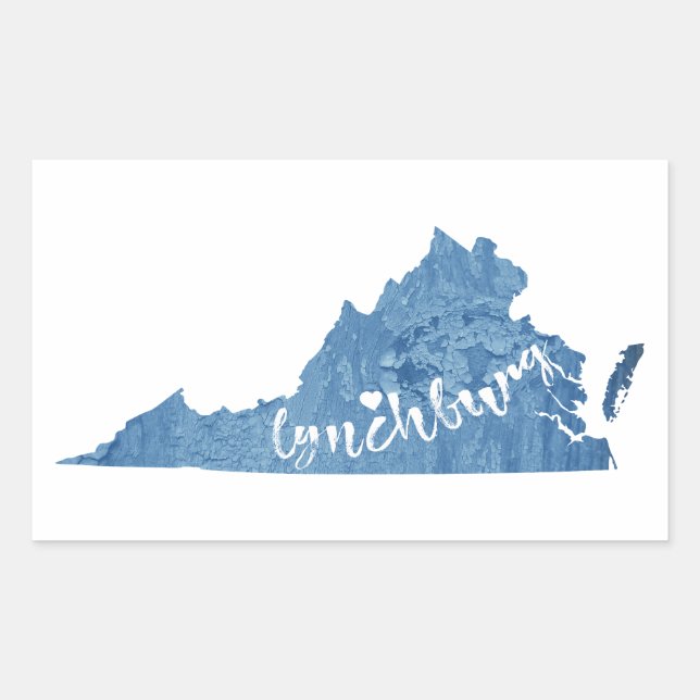 Sticker Rectangulaire Lynchburg Virginia Wood Grain (Devant)