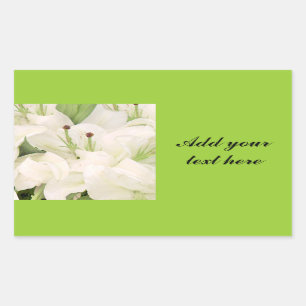 Sticker Rectangulaire Lys blancs, Lys d'amour_
