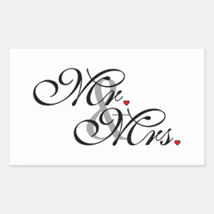 Sticker Rectangulaire M. et Mme Mari Épouse Sa Nouvelle Mherbe