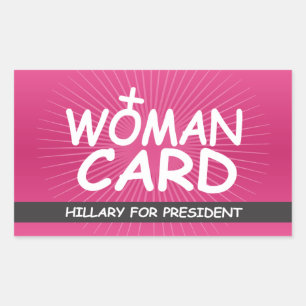 Sticker Rectangulaire Ma carte de femme - Hillary pour le président