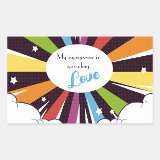 Sticker Rectangulaire Ma superpuissance répand l'Amour.