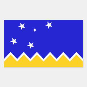 Sticker Rectangulaire Magallanes Patagonie/Drapeau Patagonien. Chili